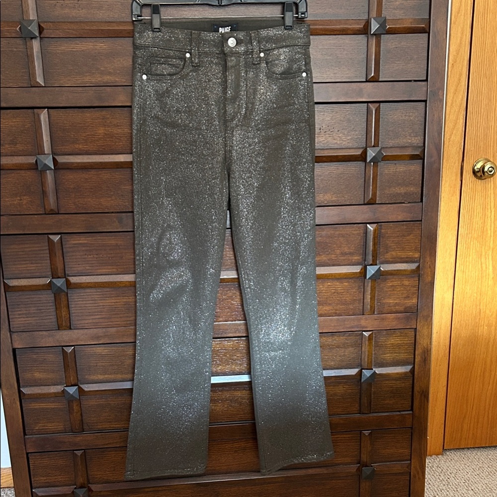 PAIGE Glittery Charcoal Jeans